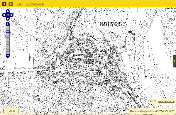 Ebingen Flurkarte von 1818/40 Innenstadt