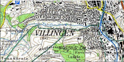 Topografische Karte: Villingen und Magdalenenberg